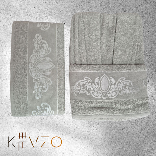 "Ornament" 3-teiligs Bademantel-Set