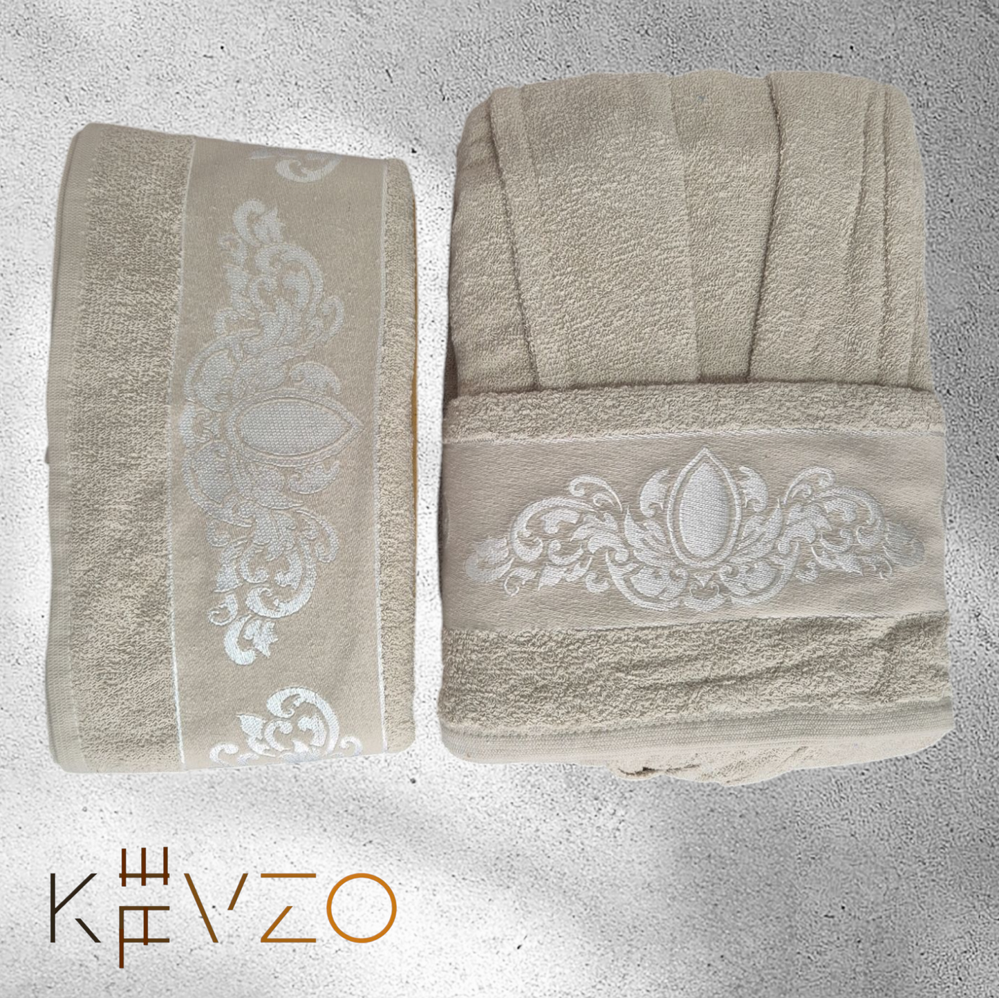 "Ornament" 3-teiligs Bademantel-Set