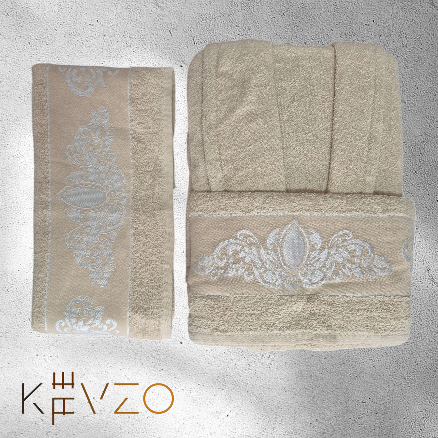 "Ornament" 3-teiligs Bademantel-Set