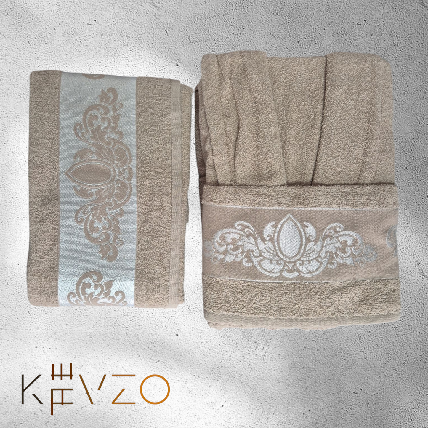 "Ornament" 3-teiligs Bademantel-Set