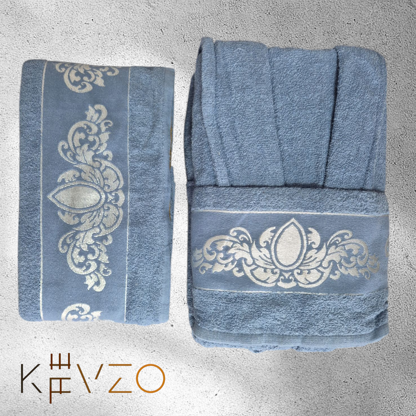 "Ornament" 3-teiligs Bademantel-Set