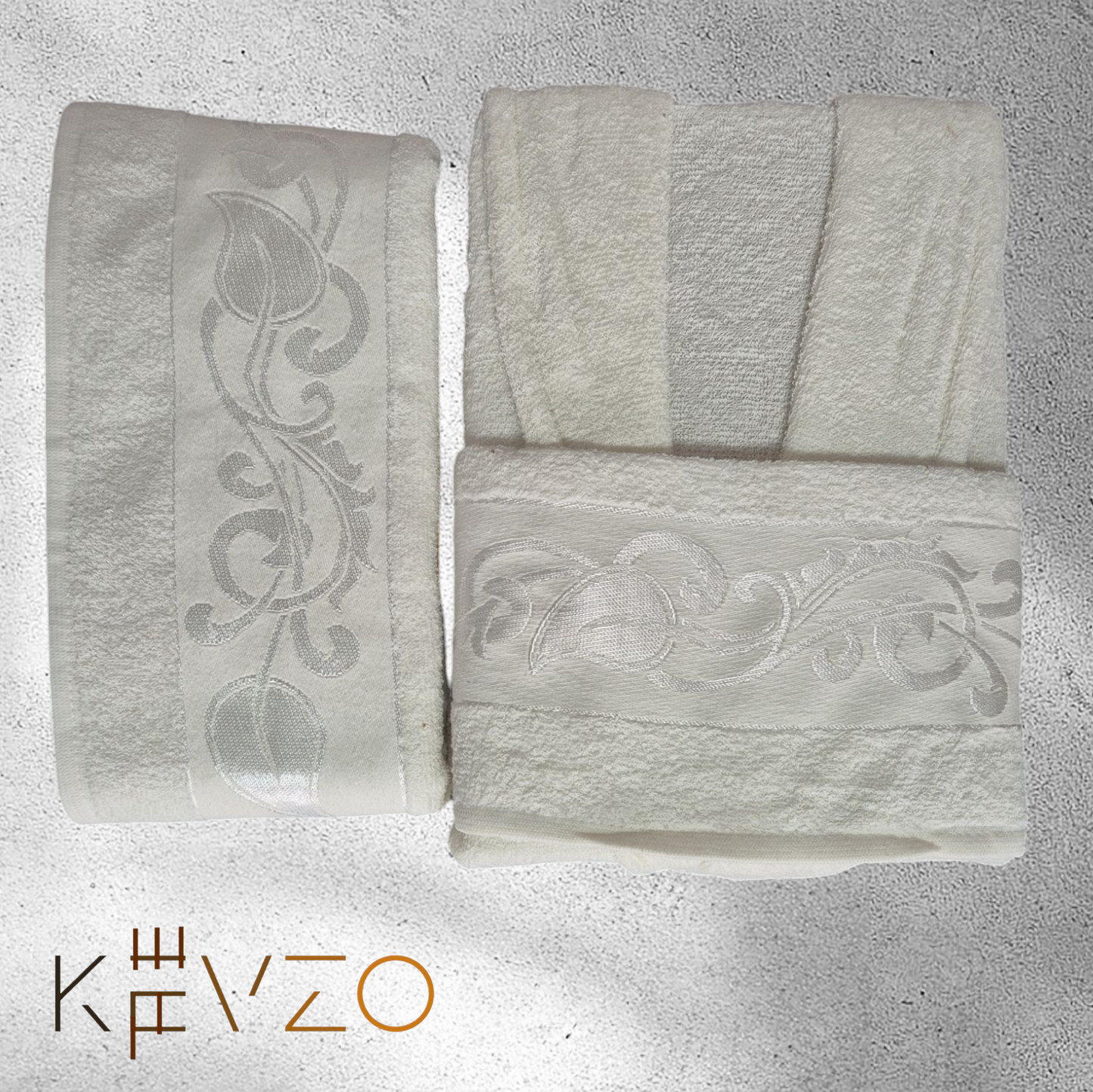 "Ornament" 3-teiligs Bademantel-Set