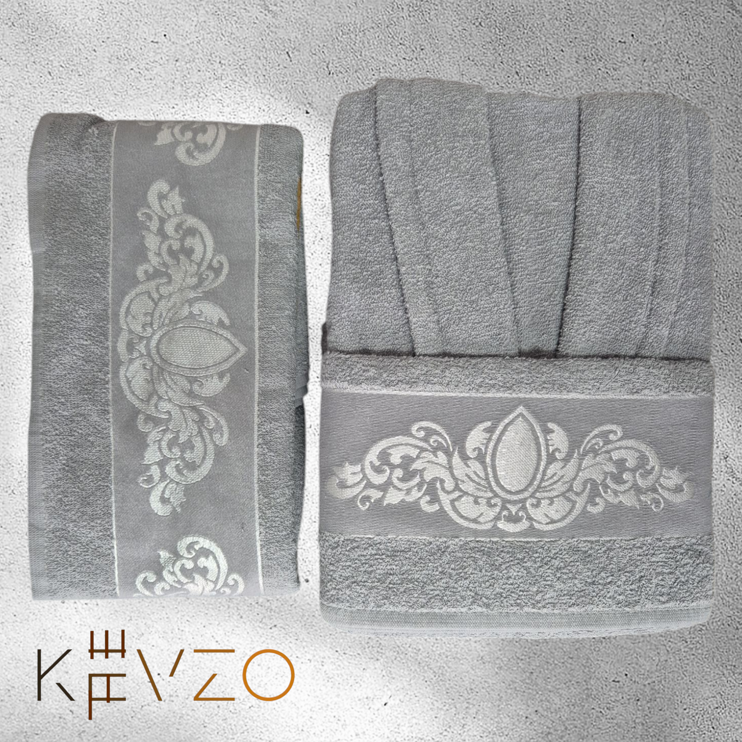 "Ornament" 3-teiligs Bademantel-Set