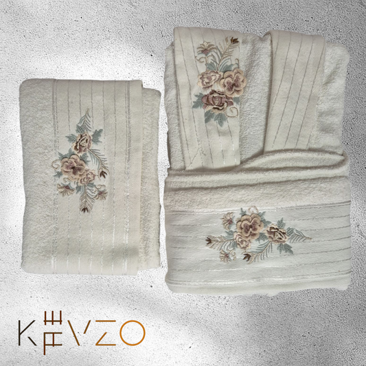 "Dantel" 3-teiligs Bademantel-Set