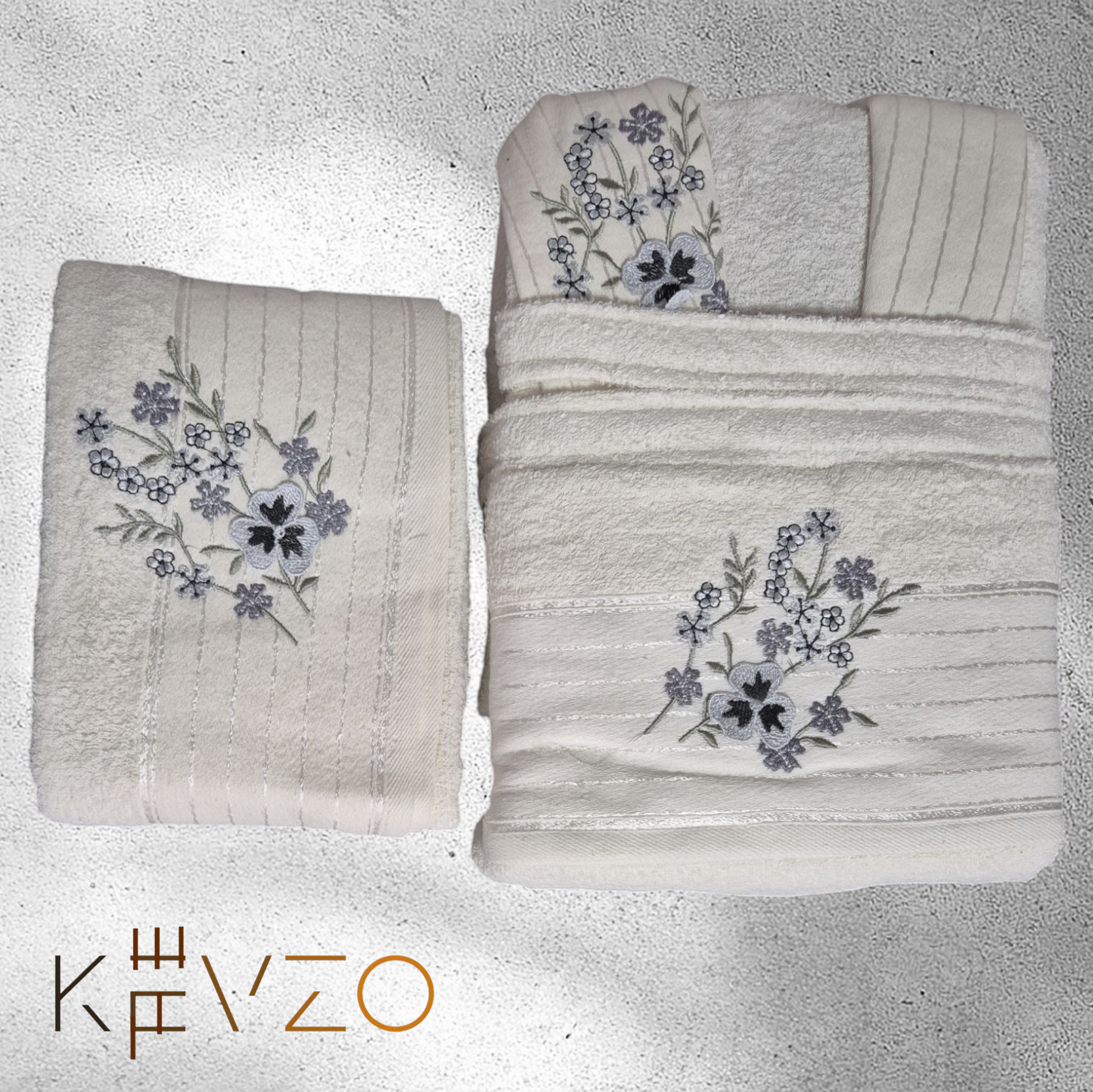 "Dantel" 3-teiligs Bademantel-Set