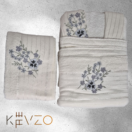 "Dantel" 3-teiligs Bademantel-Set