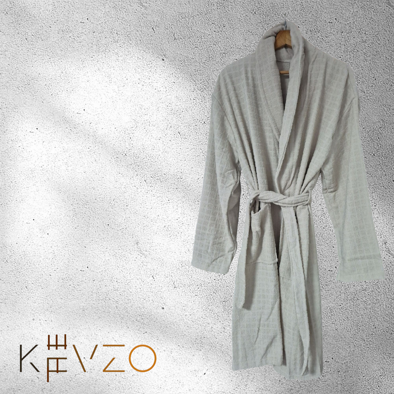 "Kariert-Cotton Paris" 3-teiligs Bademantel-Set