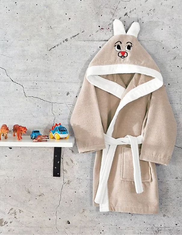 Kinderbademantel „Hasi“ – 100% Baumwolle, mit Kapuze
